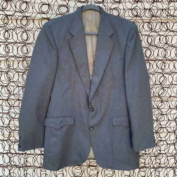 Circle S Western cowboy suit sport coat jacket gray 42L - Picture 1 of 7